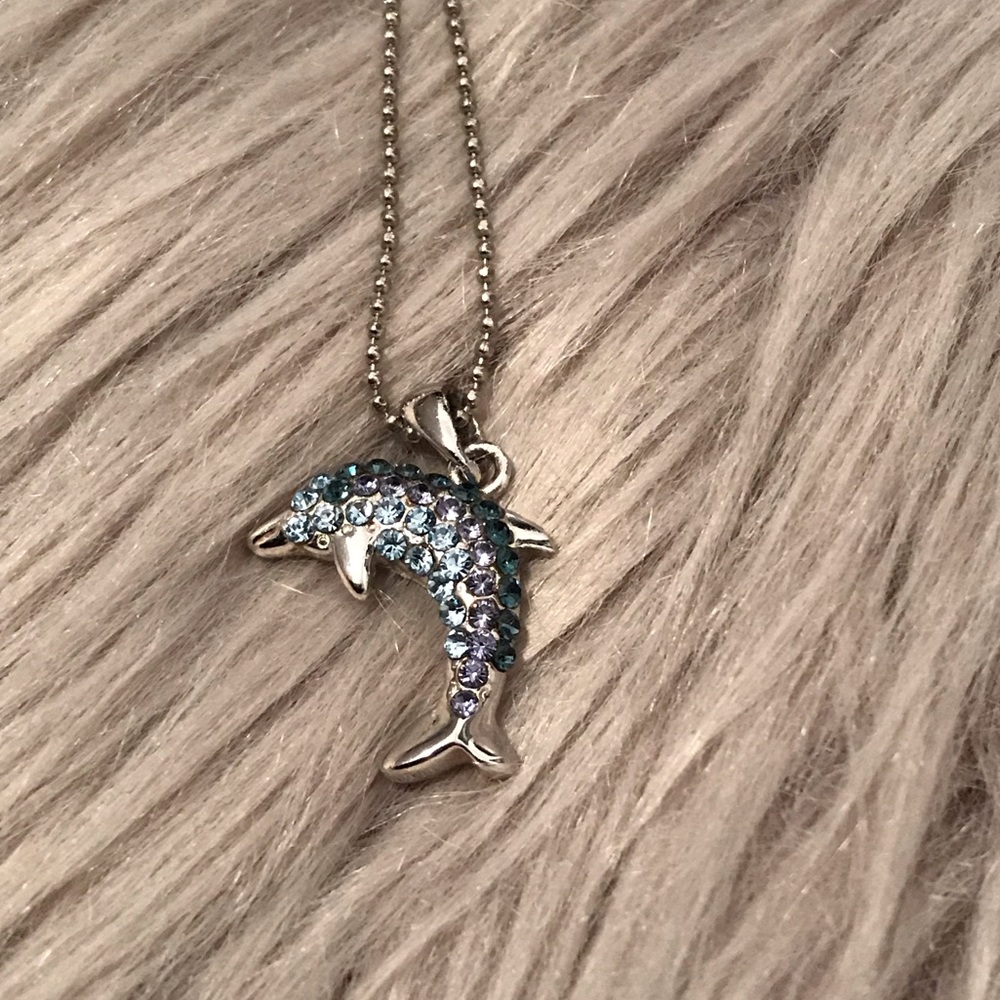 Cookie Lee dolphin crystal necklace